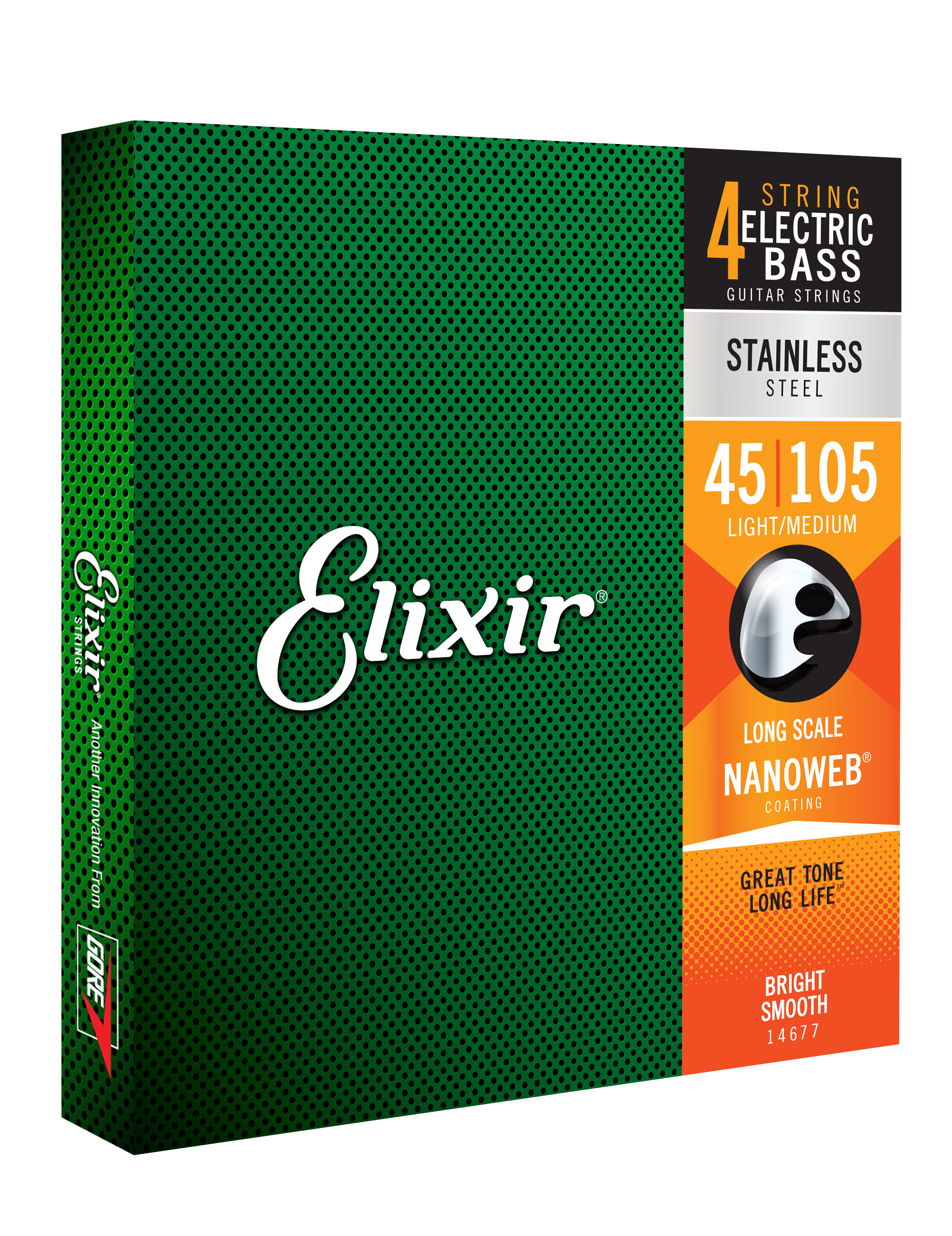 Elixir NanoWeb 14677 Stainless Steel Medium 045-105 E-Bass Saiten – Bild 2