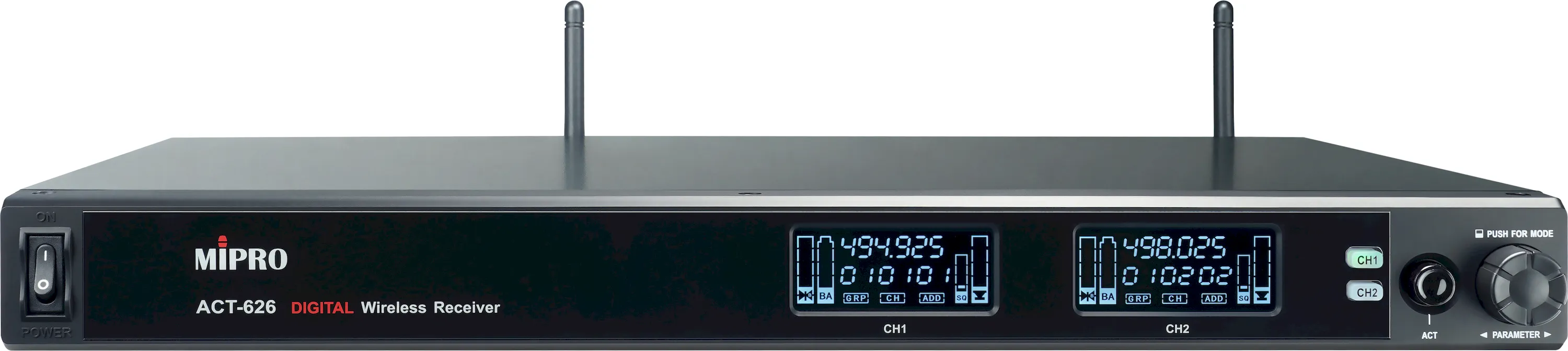 MIPRO ACT-626-5CA Digitaler UHF Empfänger 2-Kanal, 494-542 MHz