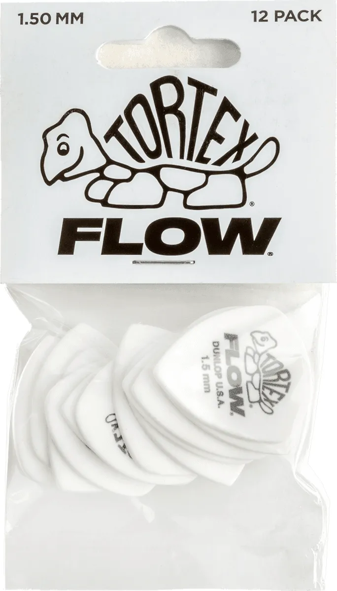 Dunlop Tortex Flow Plektren Standard 1,50 mm weiß 558P073 12er Pack