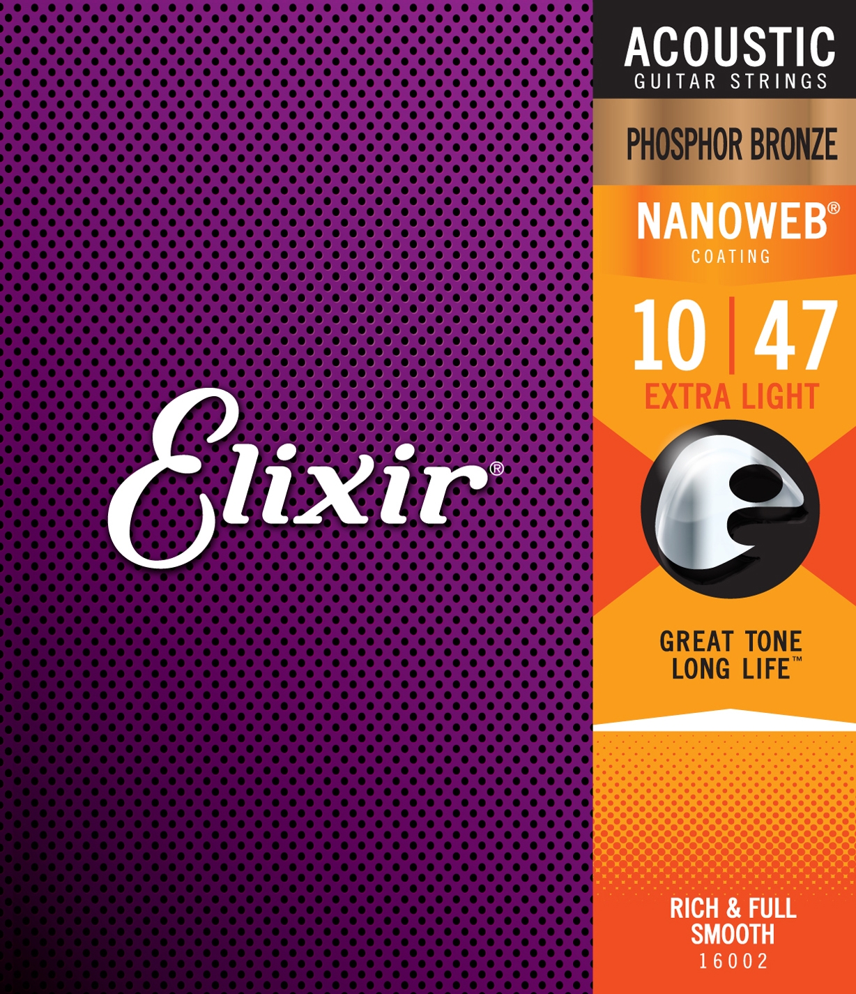 Elixir NanoWeb Phosphor Bronze 16002 Extra Light 010-047  – Bild 1