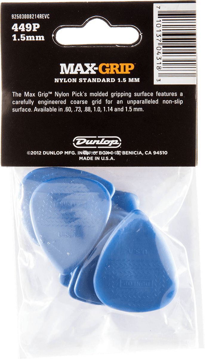 Dunlop Max-Grip Picks 1.50 mm blue 449P150 12-pack – Bild 2