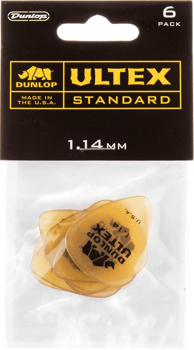 Dunlop Ultex Standard Plektren 1,14 mm gelb 421P114 6er Pack