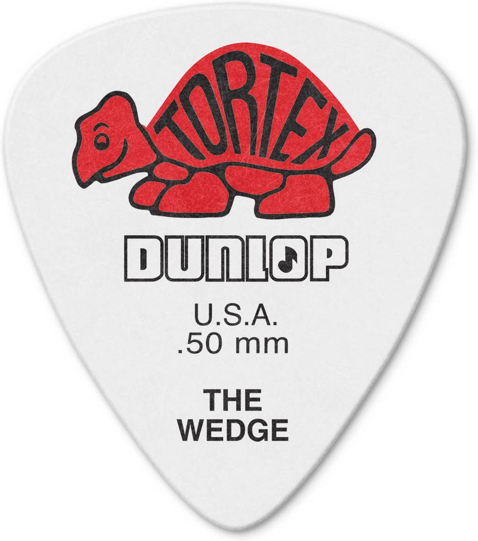 Dunlop Tortex Wedge Plektrum 0.50mm weiß 424R50