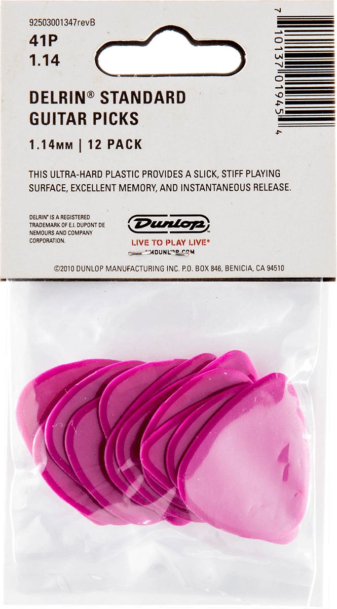 Dunlop Delrin 500 Picks 1.14mm 41P114 Pack of 12 – Bild 2