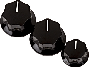 Fender Jazz Bass Knobs Black 3er Satz