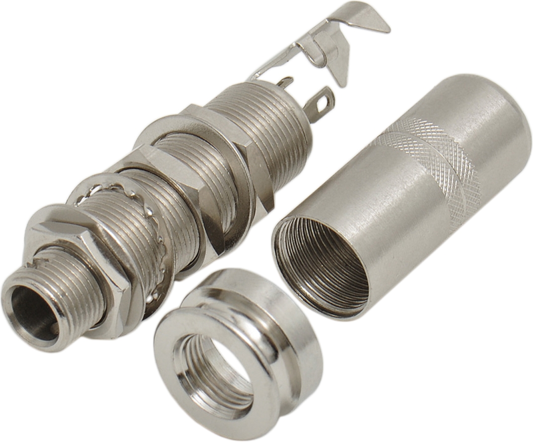Göldo jack tube socket stereo acoustic with belt pin nickel Göldo jack tube socket stereo acoustic with belt pin nickel