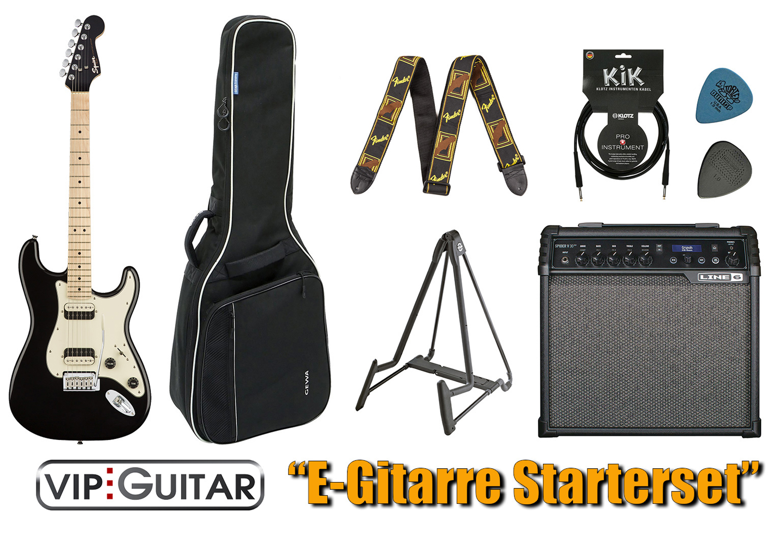 Fender Squier Contemporary HH VIP-Guitar Einsteigerpaket E-Gitarre