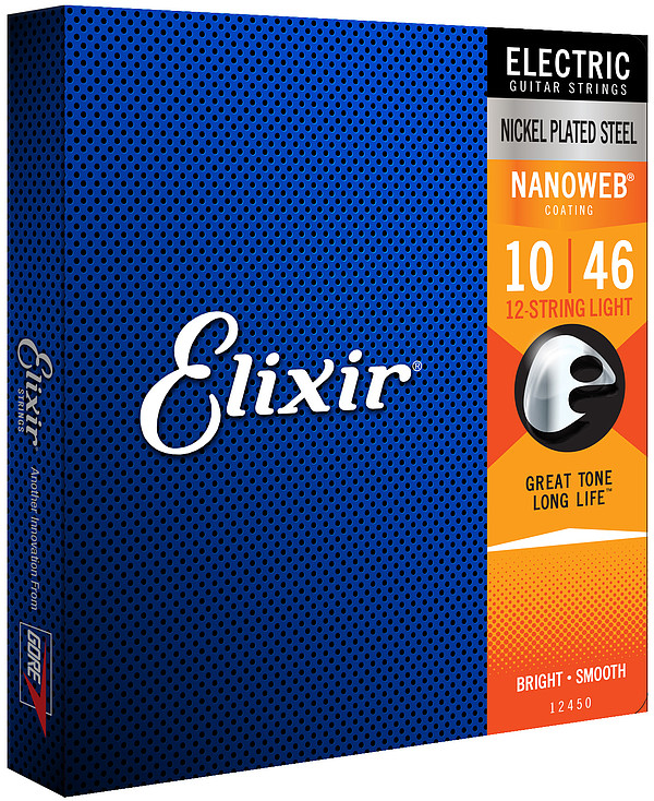 Elixir NanoWeb 12450 Light 12-String E-Gitarren Saiten