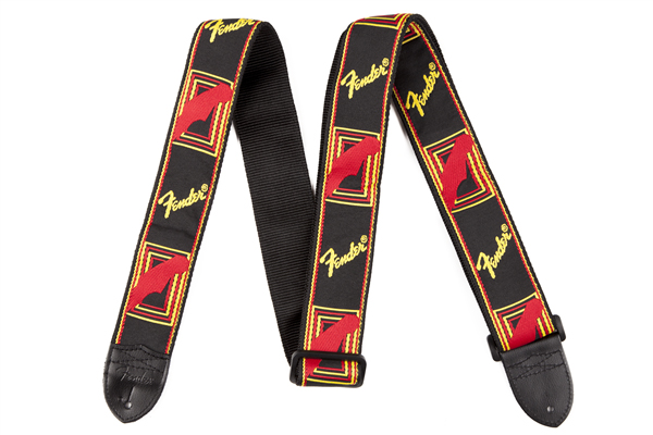 Fender Gitarrengurt Monogram Black/Yellow/Red