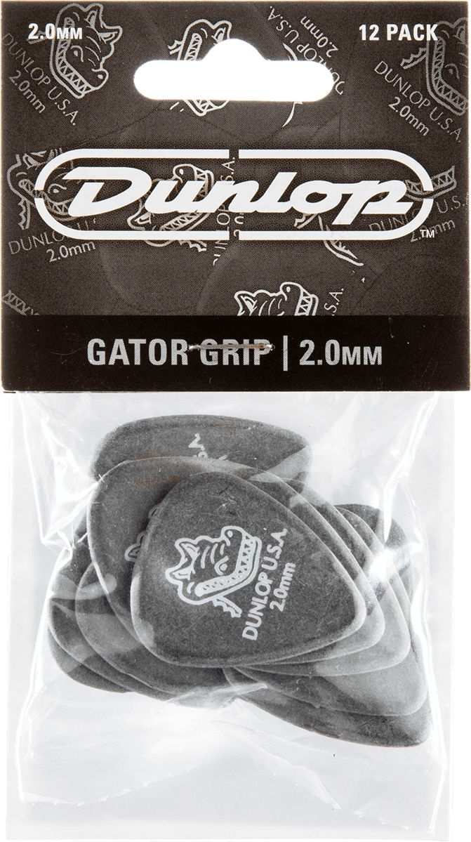 Dunlop Gator plectrum 2,00mm black 417P200 pack of 12