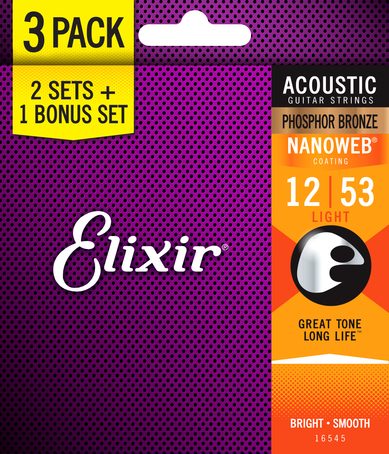 Elixir NanoWeb Phosphor Bronze 012-053 3-pack – Bild 2