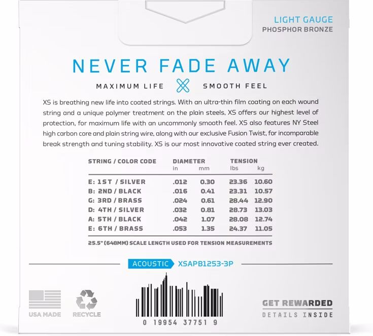 D Addario XS Acoustic Phosphor Bronze Light 12-53 3er-Pack