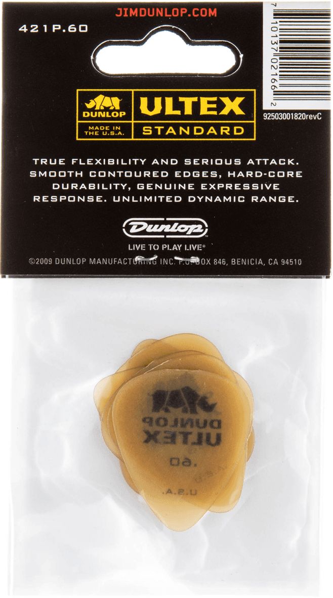 Dunlop Ultex Standard Plektren 0,60mm gelb 421P60 6er Pack – Bild 2
