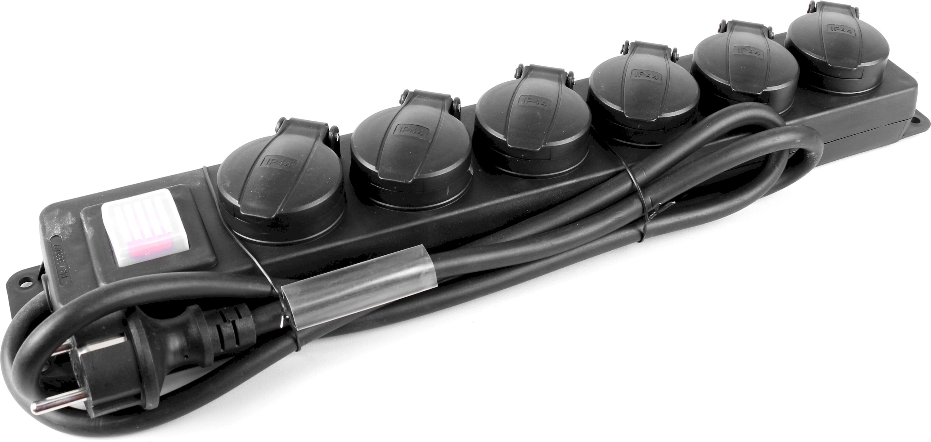 GLT socket strip 6-way with IP44 switch GLT socket strip 6-way with IP44 switch