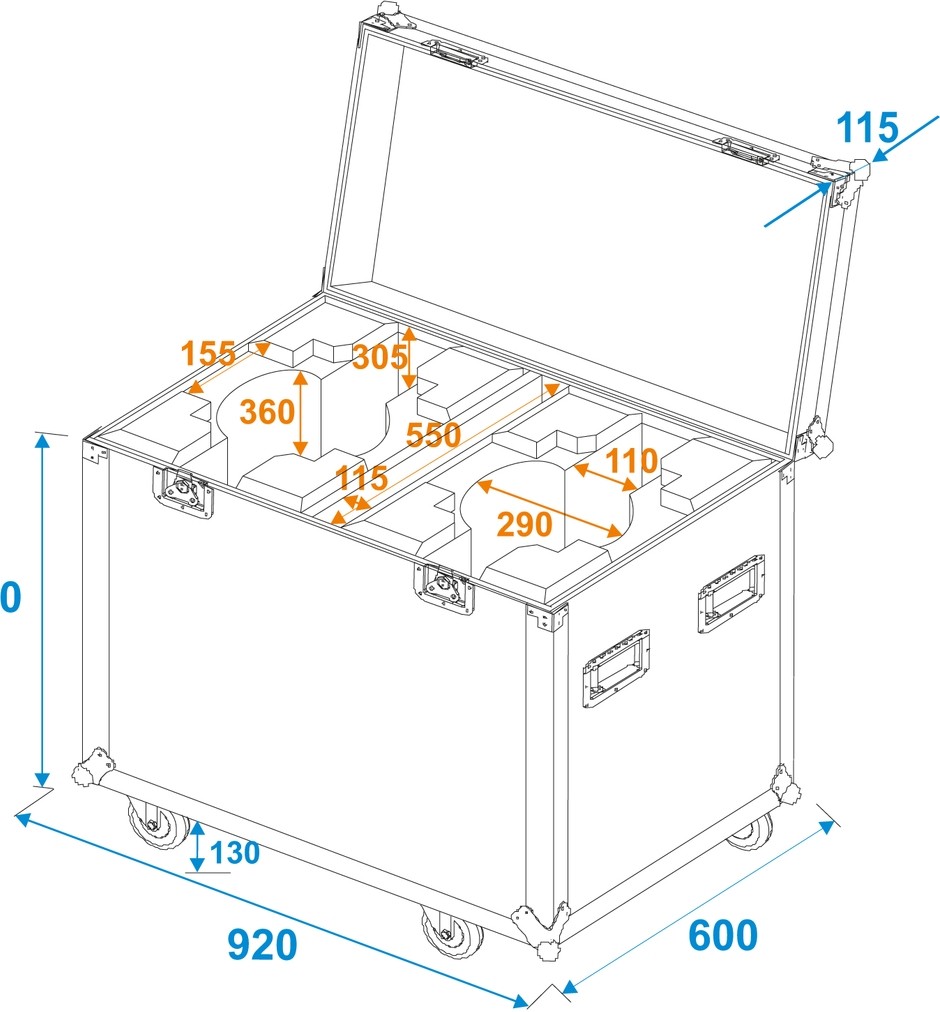 ROADINGER Flightcase 2x LED TMH-X19 Moving head – Bild 5