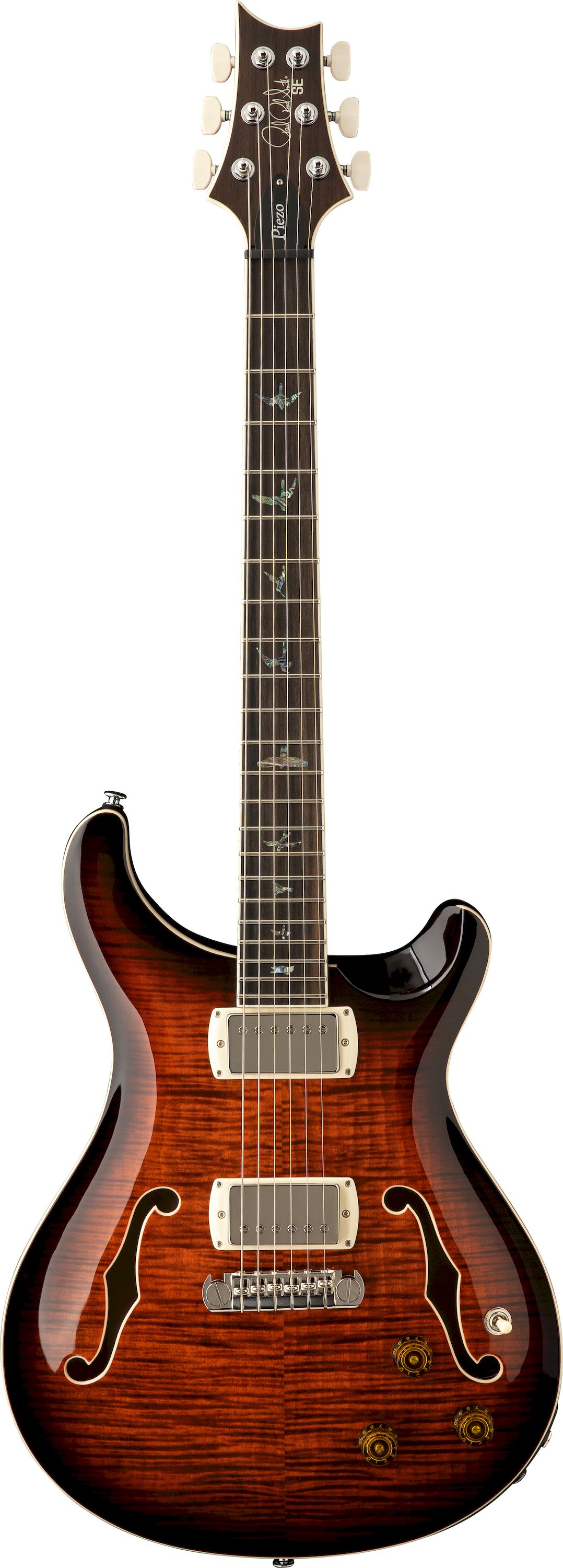 PRS SE Hollowbody II Piezo Orange Tiger Smokeburst 