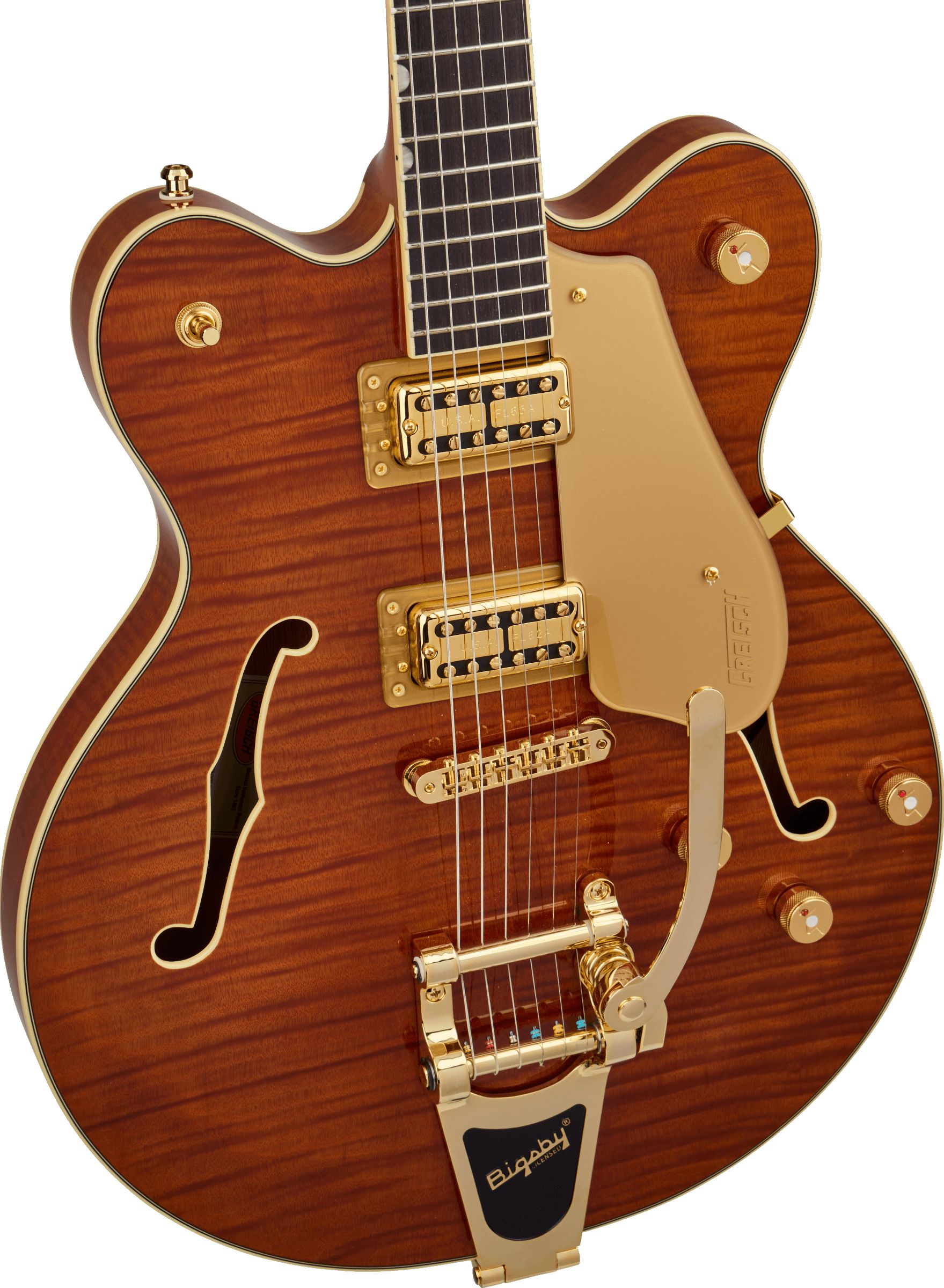 Gretsch LTD Flame Okoume Broadkaster Double-Cut w/Bigsby Roundup Orange – Bild 3