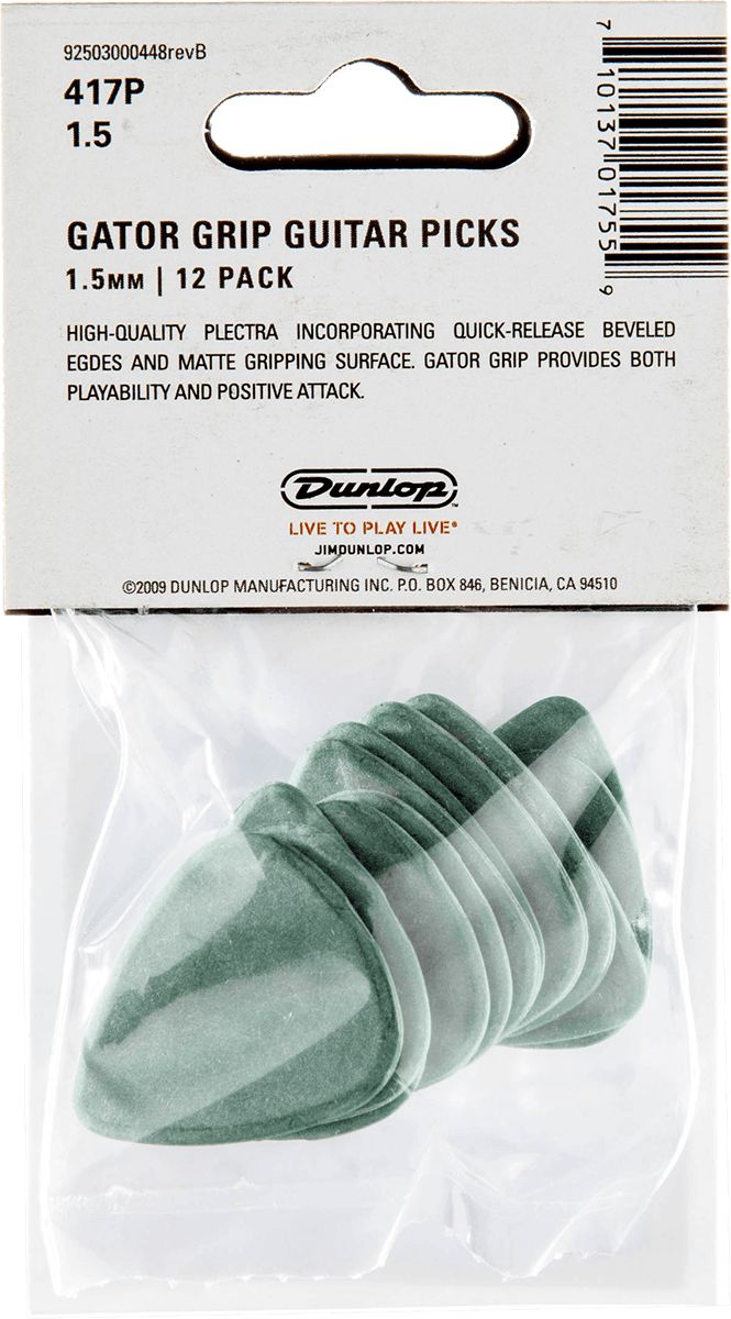 Dunlop Gator picks 1,50mm green 417P150 pack of 12 – Bild 2