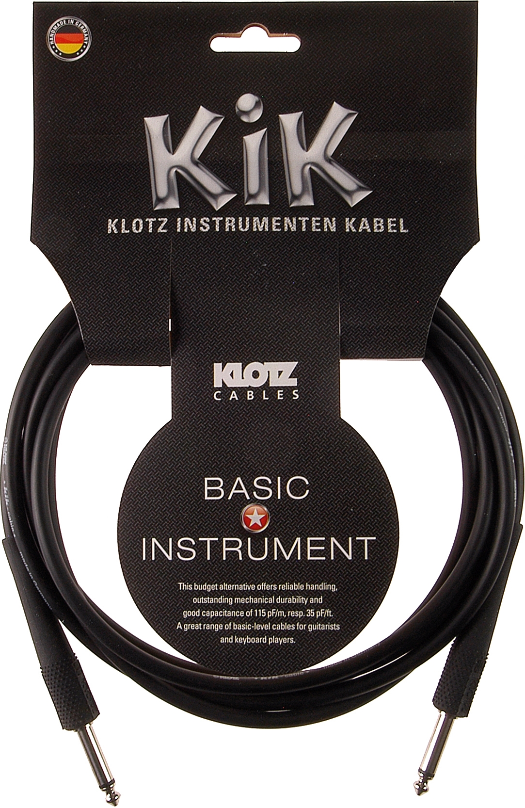 Klotz KIK instrument cable 6m black Klotz KIK instrument cable 6m black