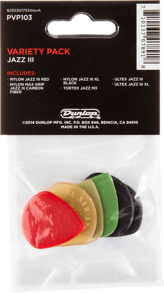 Dunlop Variety Pack Plektren Jazz III Player's 6er Pack – Bild 2