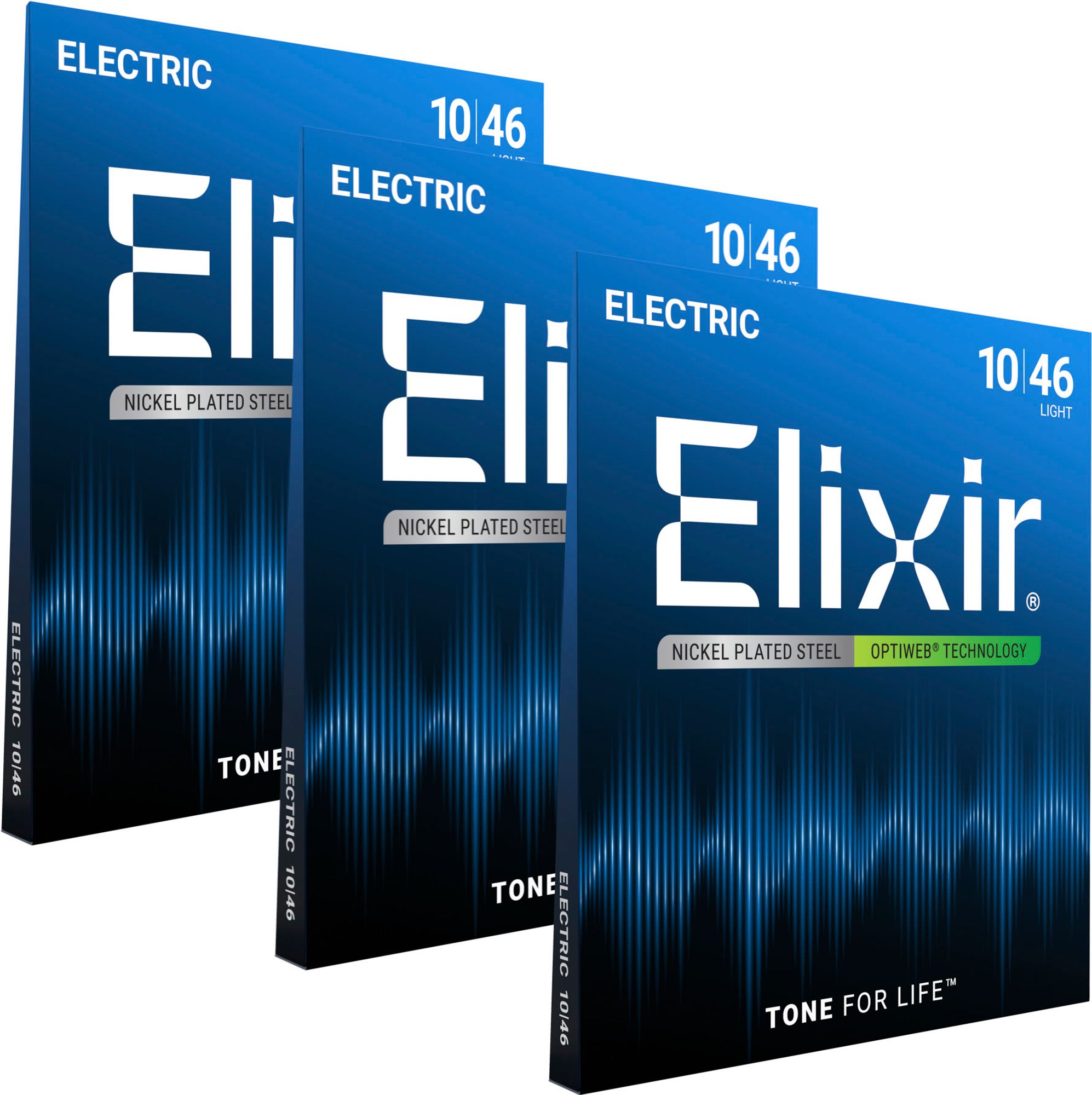 Elixir 14 Elixir Electric Guitar Optiweb Light 010-046 3-Pack | 1173338