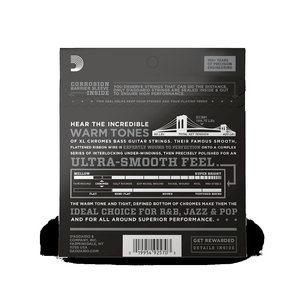 D Addario ECB81 Chromes Flat Wound 045-100 – Bild 2