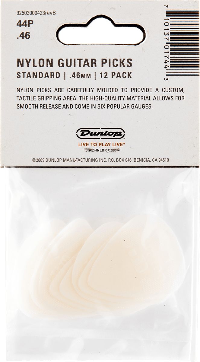 Dunlop Nylon Picks 0.46 mm White 44P46 Pack of 12 – Bild 2