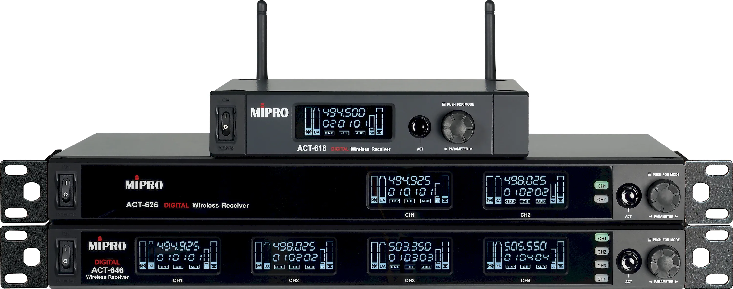MIPRO ACT-646-5CA Empfänger 4-Kanal, 494-542 MHz – Bild 2