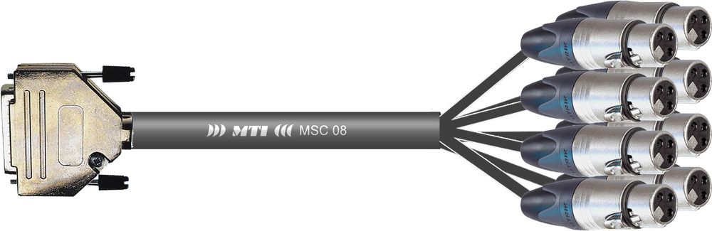 MTI Multicore Analog 8Ch 1,5m SubD25/XLRf - Neutrik