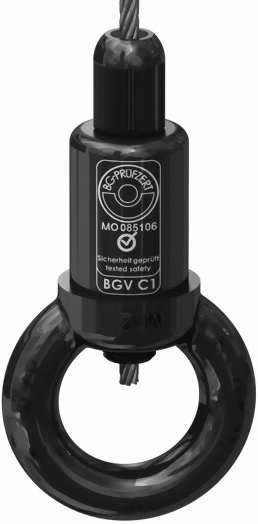 Reutlinger wire rope holder Type50SVIII Ring - Integral (black) Reutlinger wire rope holder Type50SVIII Ring - Integral (black)