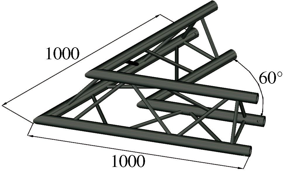 Alutruss TRILOCK S-PAC 20 2-Weg-Ecke 60° schwarz