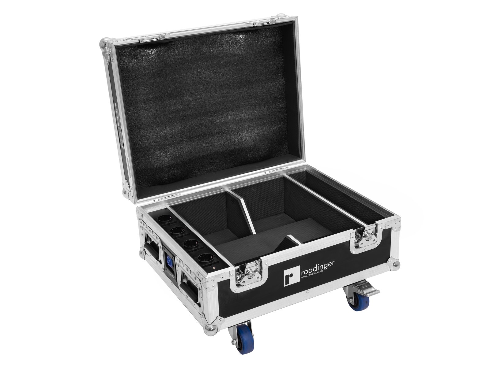 EUROLITE Set 4x AKKU IP UP-4 QCL Spot QuickDMX + Flightcase mit Ladefunktion