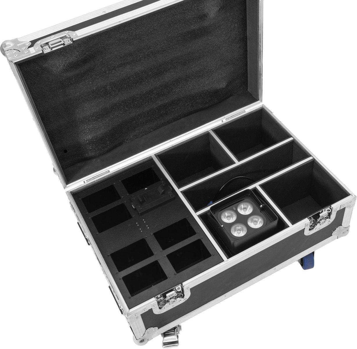 ROADINGER Flightcase 4x AKKU IP UP-4 Plus HCL Spot WDMX mit Ladefunktion – Bild 5