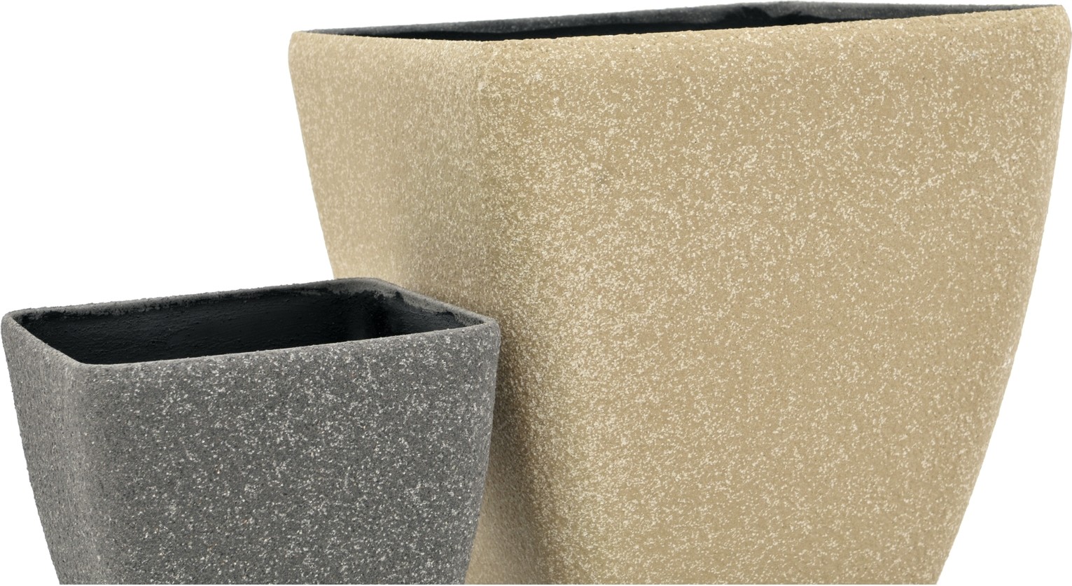 Europalms Dekotopf STONA-47, eckig, beige