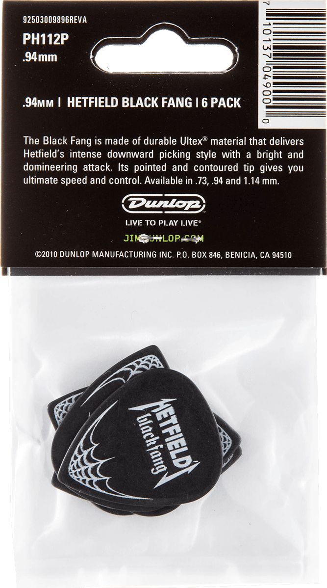 Dunlop Hetfield Black Fang Picks 0.94 mm PH112P94 Pack of 6 – Bild 2