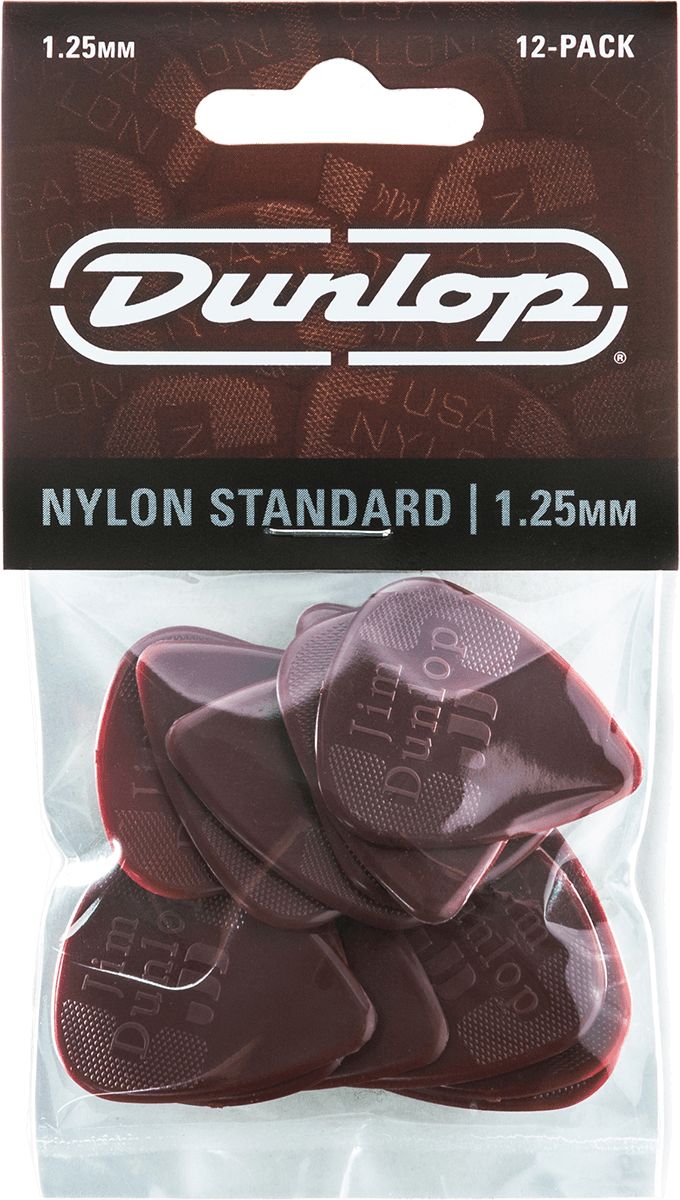 Dunlop Nylon Picks 1.25 mm Brown 44P125 Pack of 12