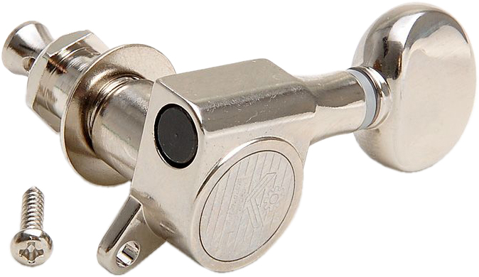 Kluson Mechaniken Round-Backs 6-links ovaler Flügel nickel