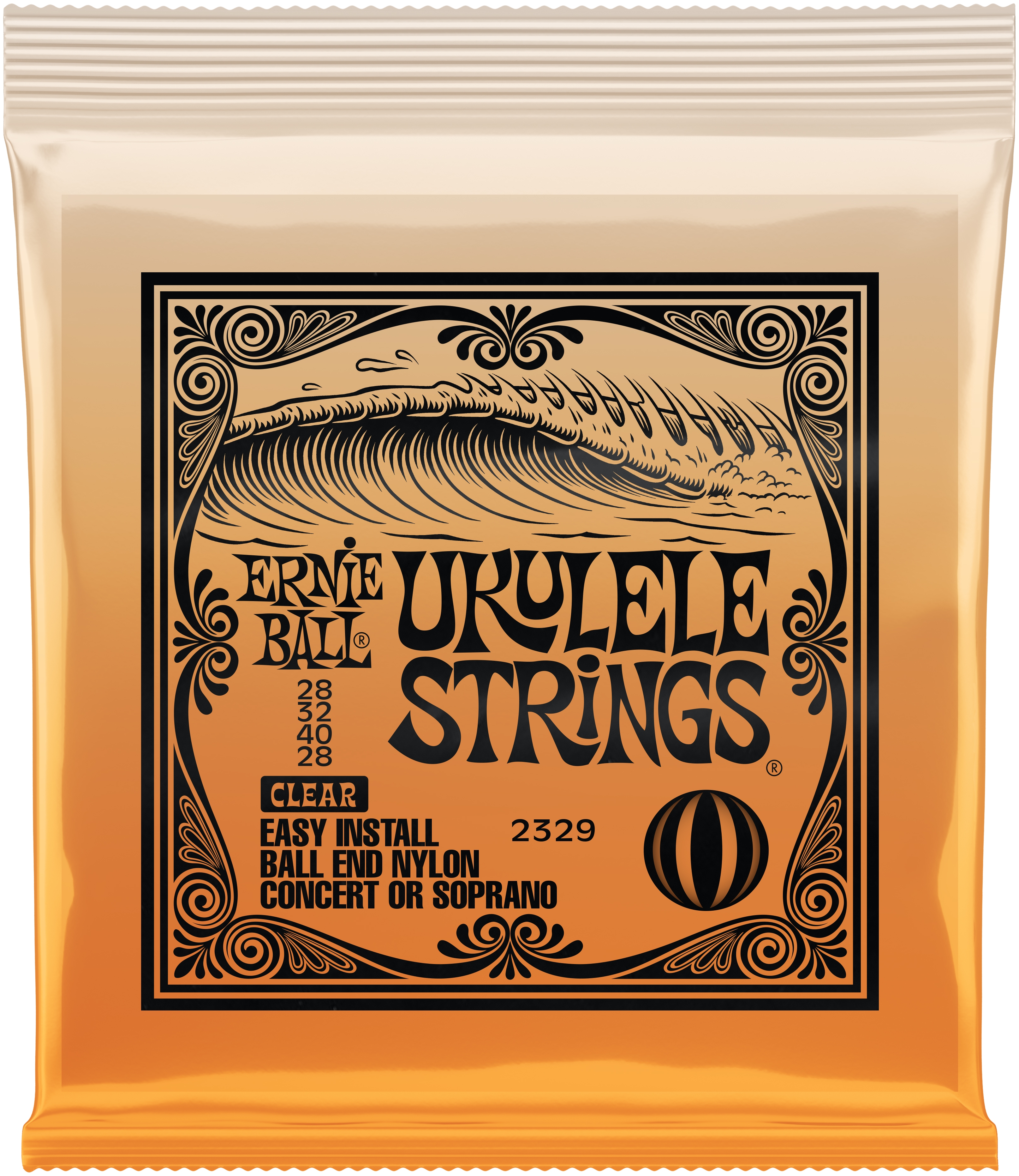 Ernie Ball 2329 Ukulele Concert/Soprano Ball-End Clear