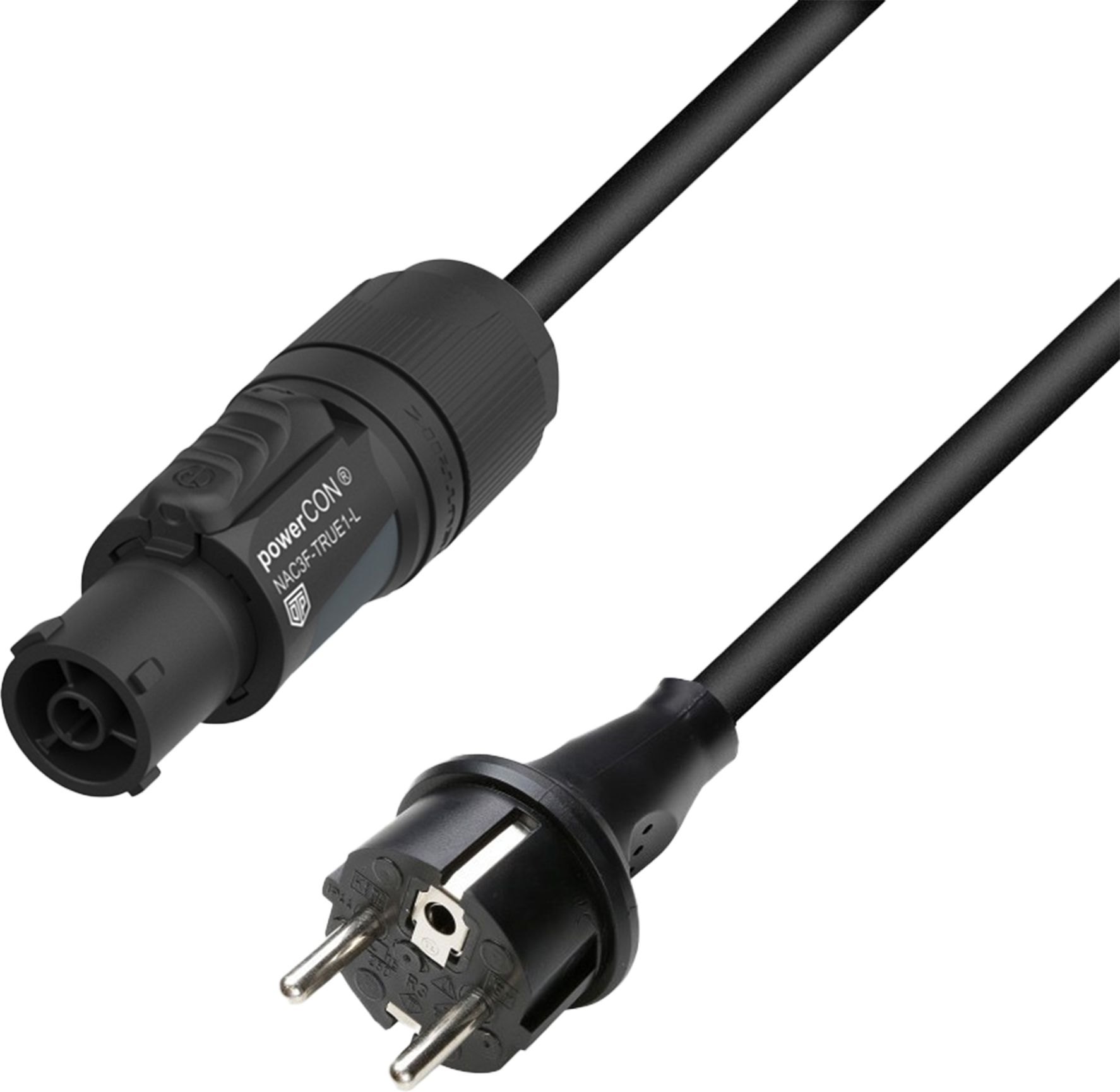 Adam Hall PowerCON TRUE1 connection cable Schuko IP65 1.5m