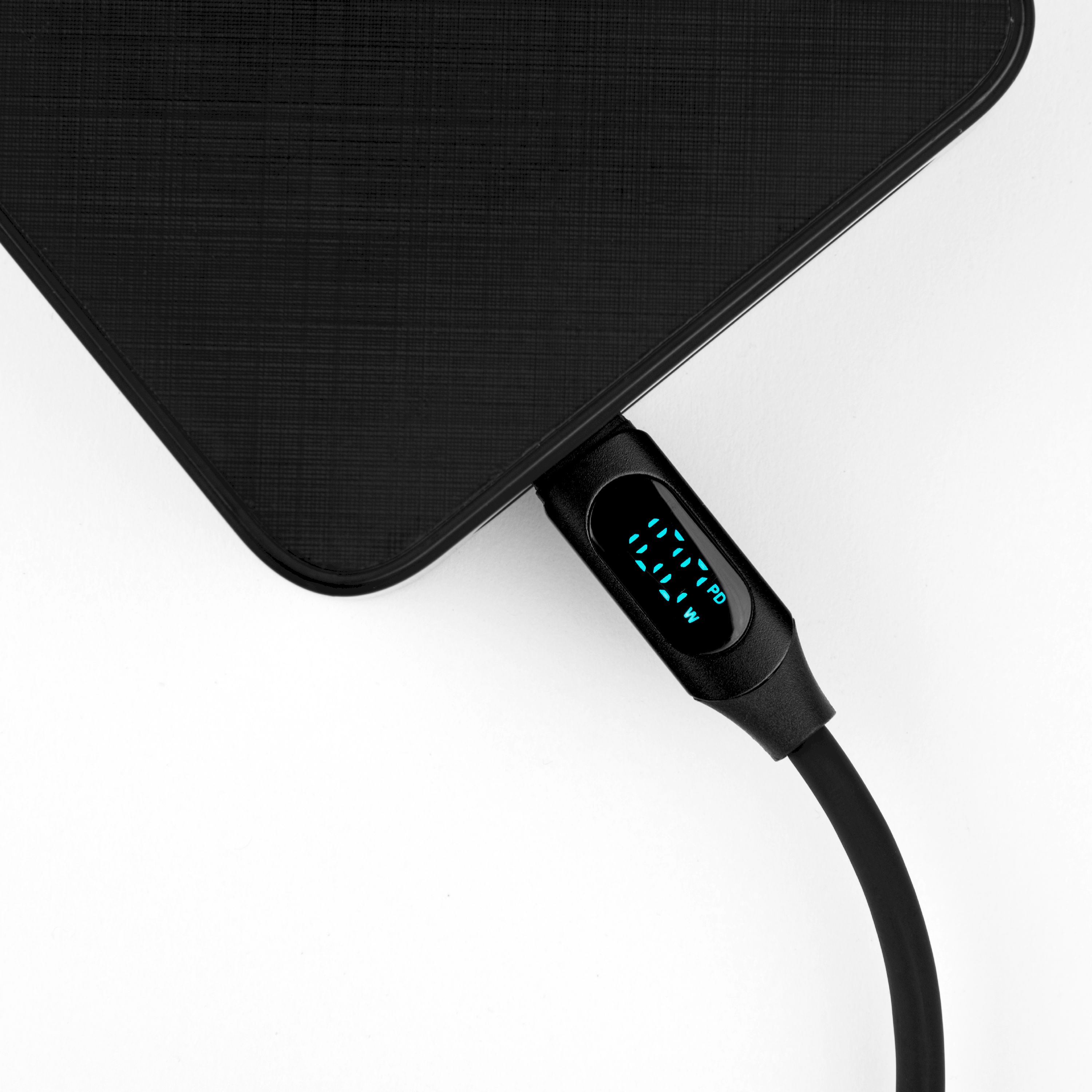 myVolts Step Up USB-C to USB-C PD Kabel mit LCD Power Meter schwarz