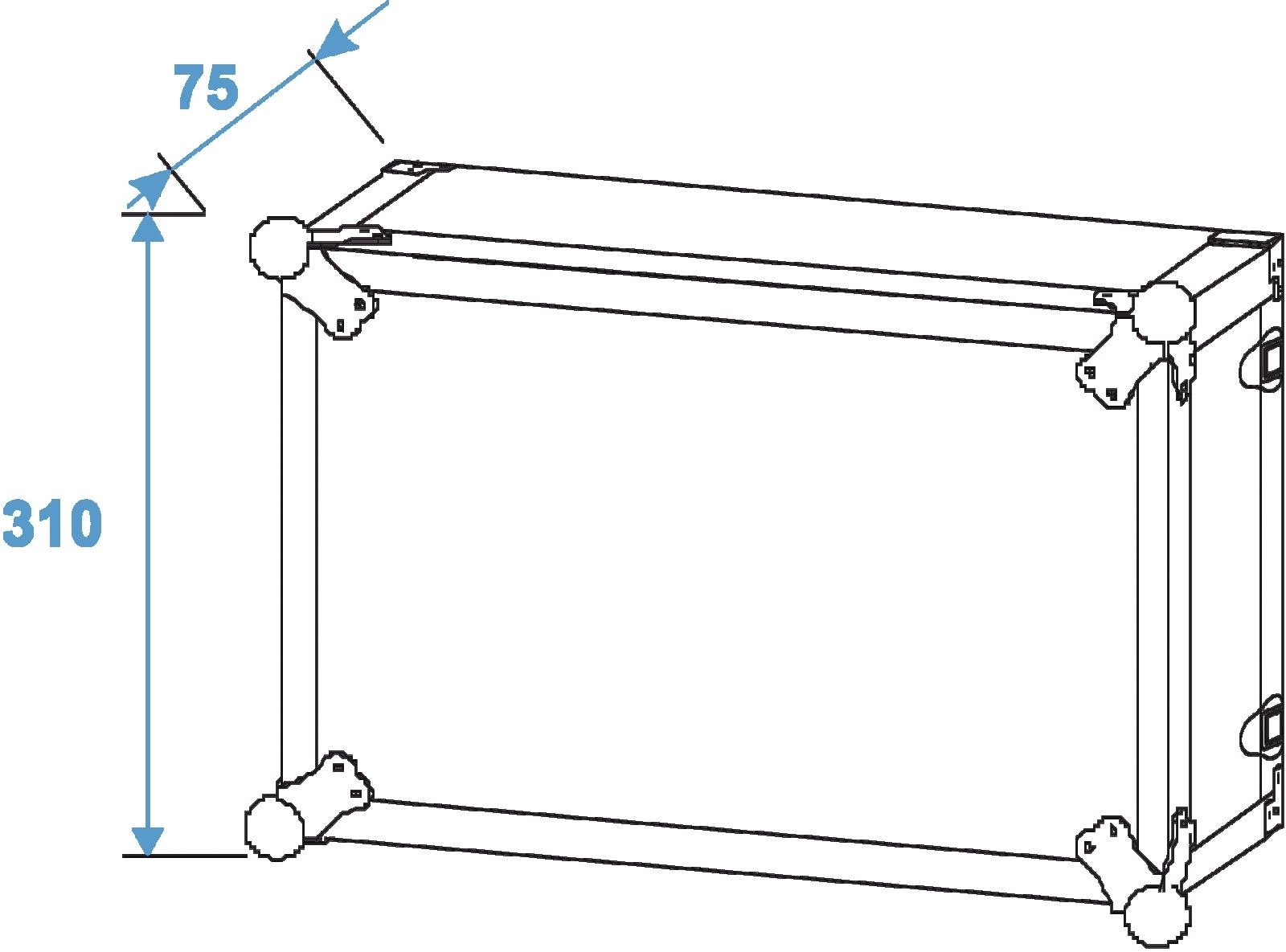 ROADINGER effect rack CO DD, 6HE, 24cm deep, black – Bild 3
