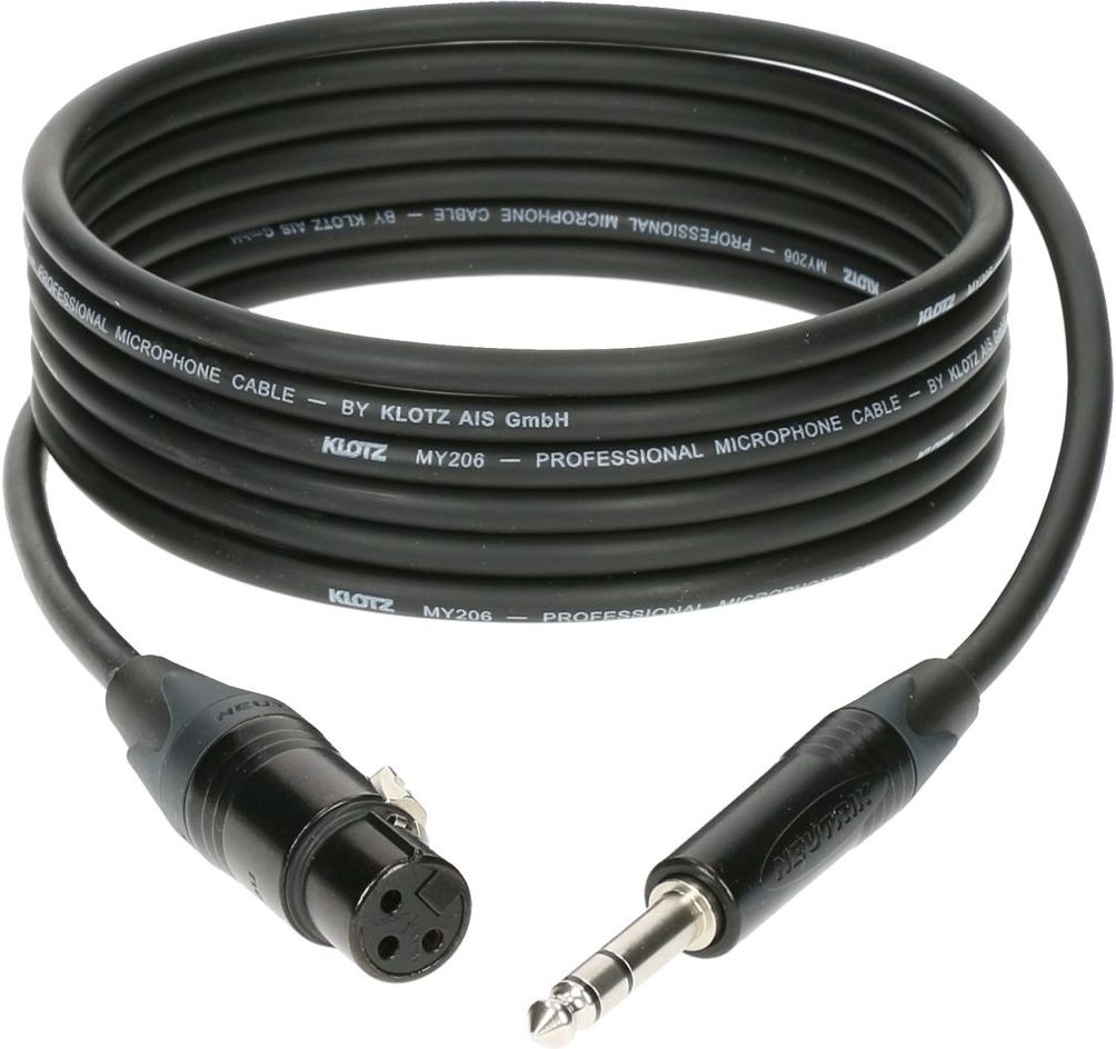 Klotz M1FS1B0500 5m microphone cable XLRfemale-Sym.jack (black)