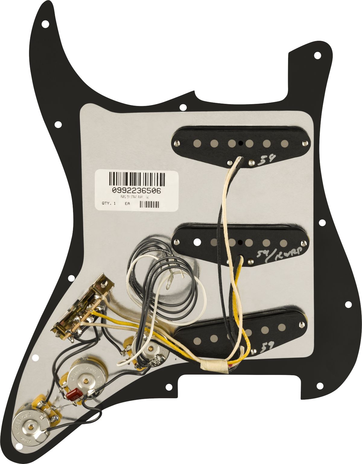 Fender Pre-Wired Strat Pickguard Pure Vintage 59 Pickups Black PG 11-Hole – Bild 2