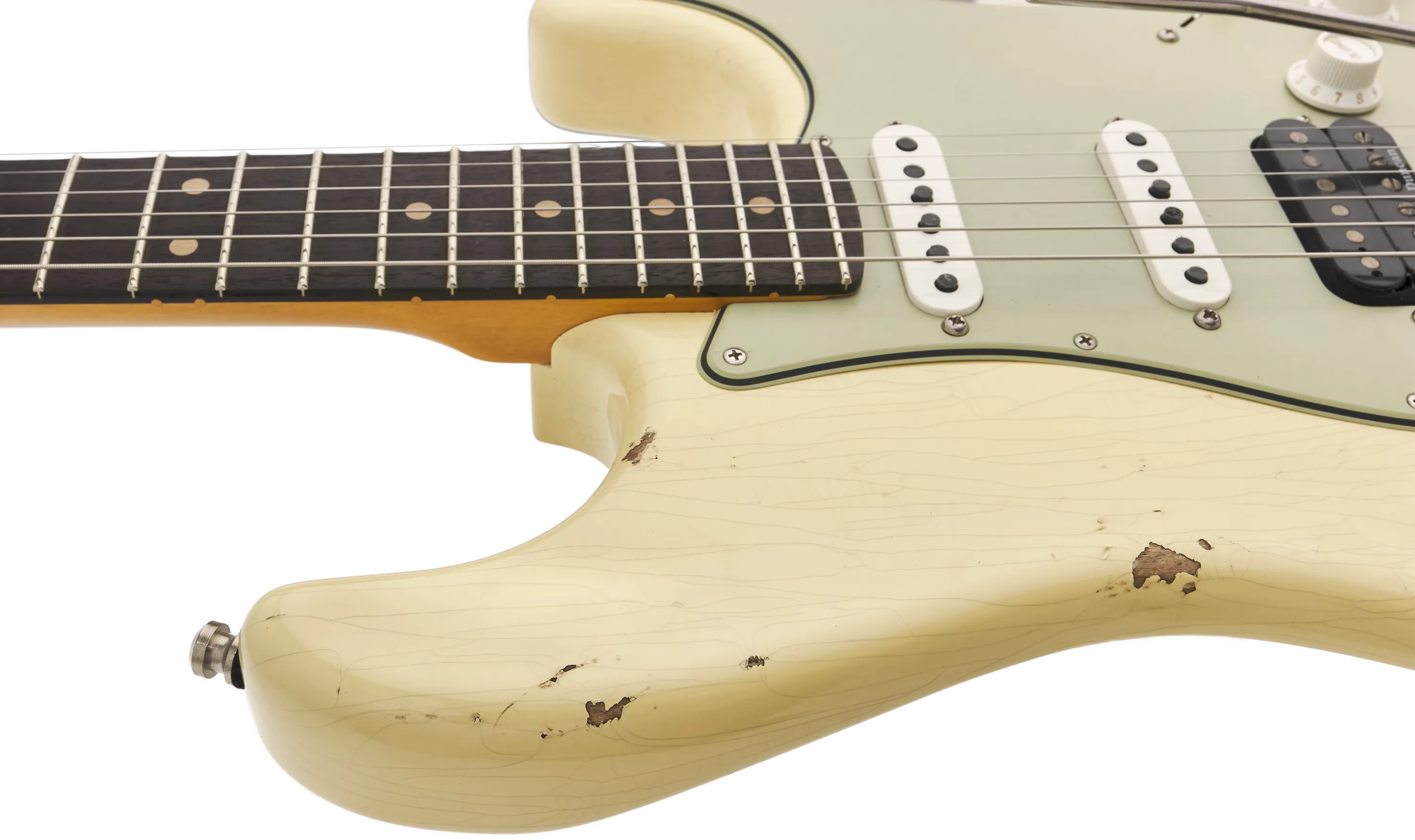Fender Custom Shop Deluxe HB S-1 Strat Relic Vintage White – Bild 7