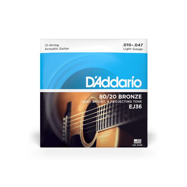 D Addario EJ 36 010-047 Bronze 80/20 Set 12-String