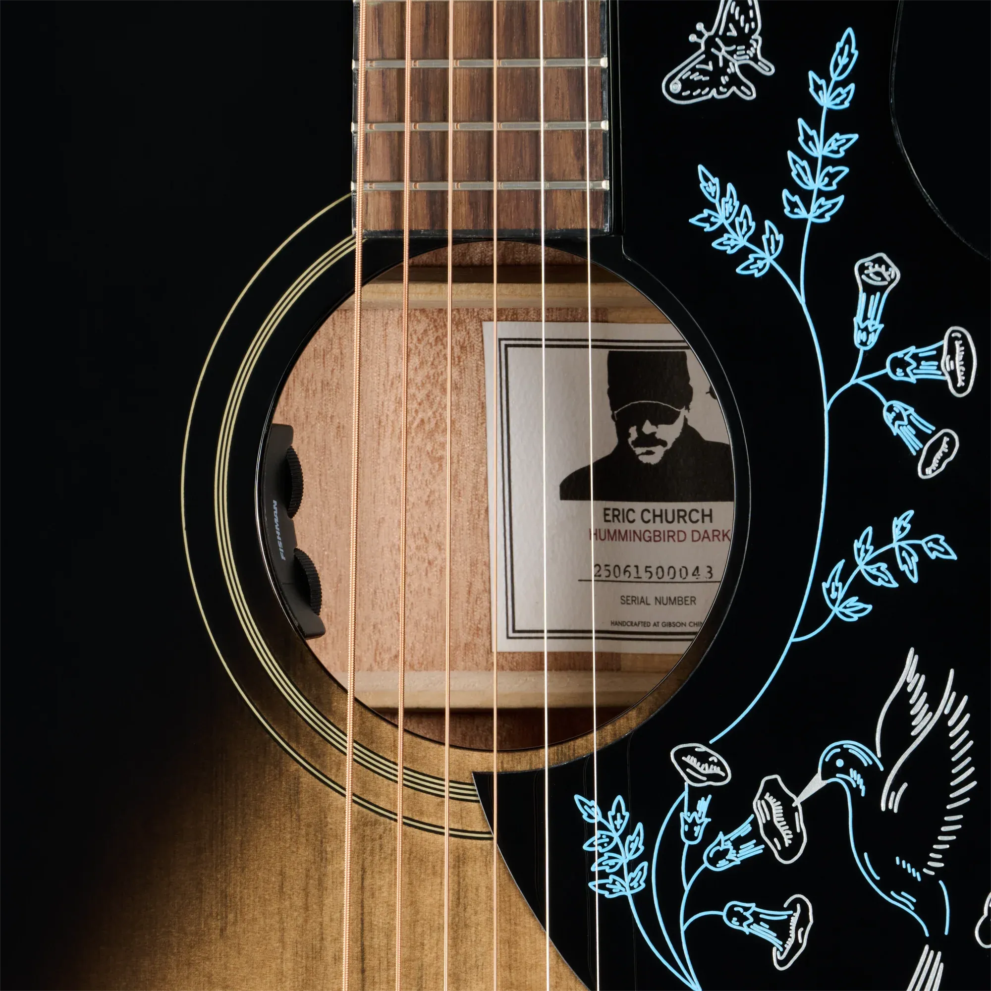 Epiphone Hummingbird Dark Eric Church Cobra Burst – Bild 7