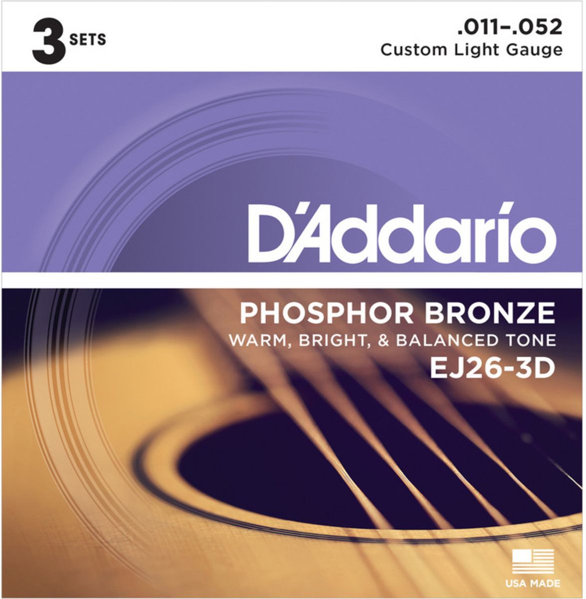 D Addario EJ 26 011-052 Phosphor Bronze set of 3 D Addario EJ 26 011-052 Phosphor Bronze set of 3