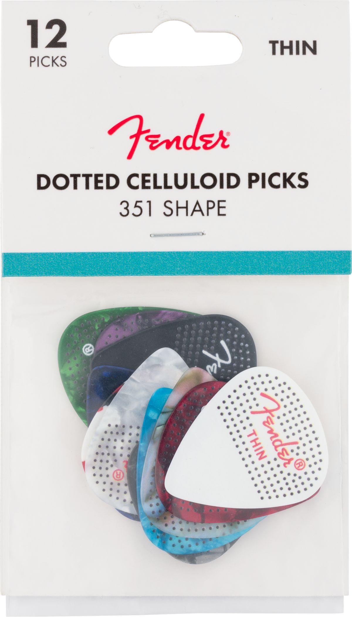 Fender Plektrum Standard 351 Thin Dotted 12er Pack