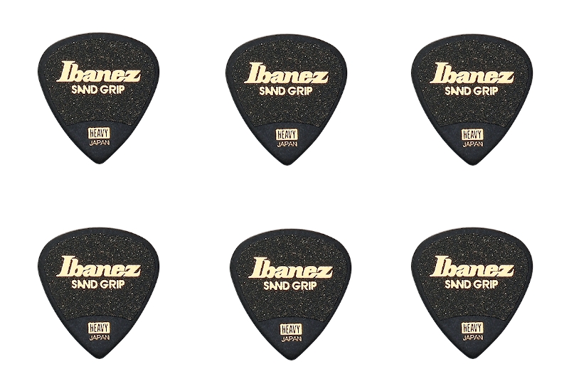 Ibanez Plektren Sand Grip Black Heavy 1.0mm 6er Pack