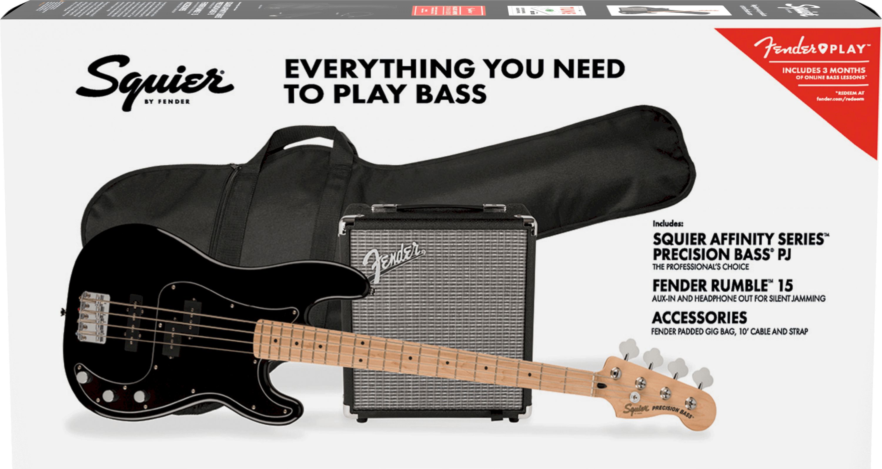 Fender Squier Affinity Precision Bass PJ Pack Black